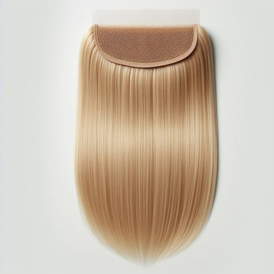 613 Blonde HD Closure in straight texture with natural lace base, available in 5x5 and 7x7 sizes for seamless hair extension styling.