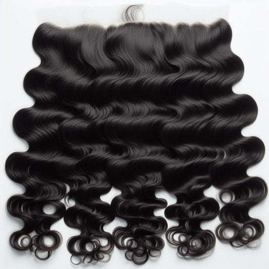 HD Deep Wave lace closure with defined waves and natural luster, ideal for seamless blending in hair extensions and protective styles.