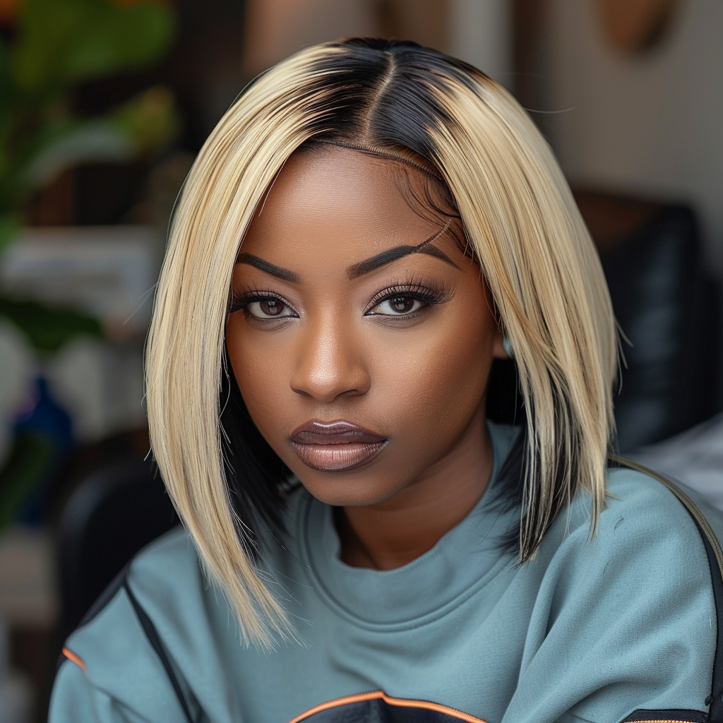 Glueless Blonde & Black Bob HD Lace front wigs 5x5, and 7x7