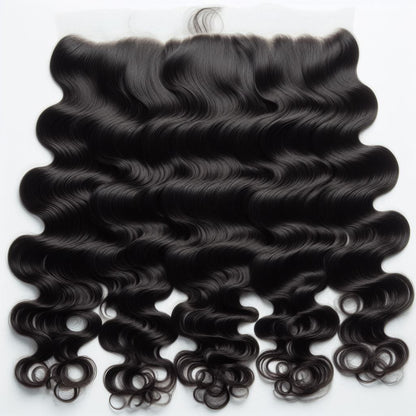 HD Deep Wave lace closure with defined waves and natural luster, ideal for seamless blending in hair extensions and protective styles.