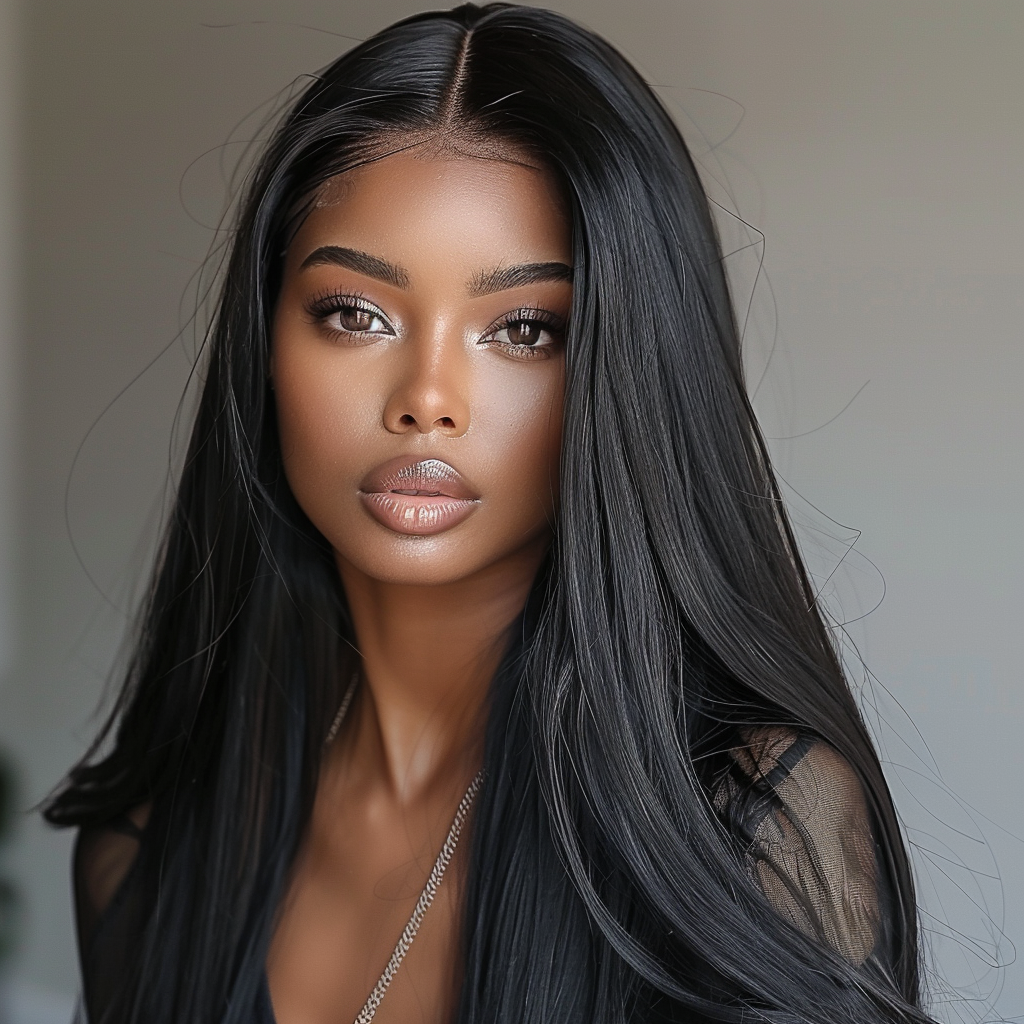 Natural Straight Black HD 13X4 -13X6 210 Density Lace Frontal Wig